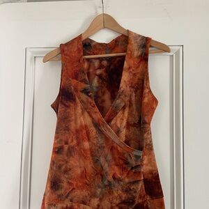 Le Chateau Orange and Brown Top